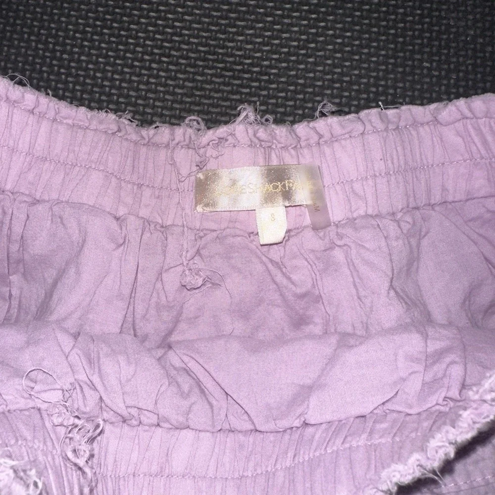 LoveShackFancy Tiered Ruffle Lilac Mini Skirt Size Small 100% Cotton